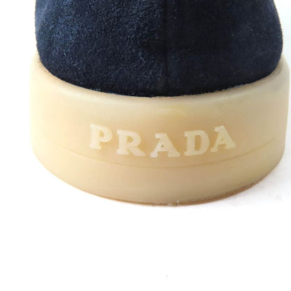 Prada 1d222n Triangle Logo Suede Leather Loafers Navy 35.5 With Box And Storage