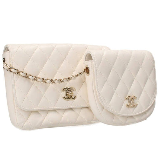 Chanel Lambskin 2-strand Chain Shoulder Bag Women