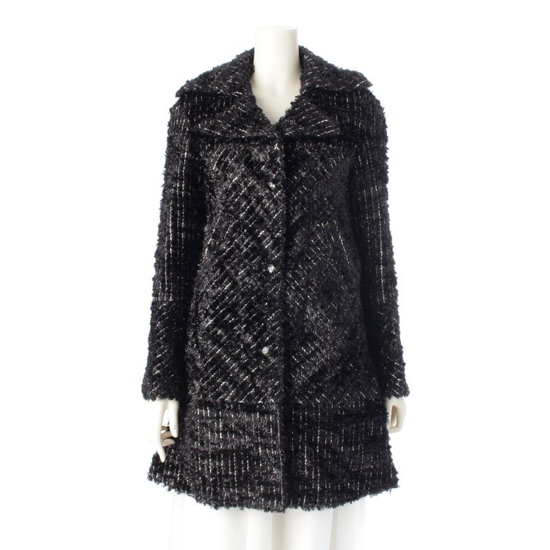 Chanel 13-14aw Wool Nylon Metallic Earth Button A-line Jacket Outerwear P46961