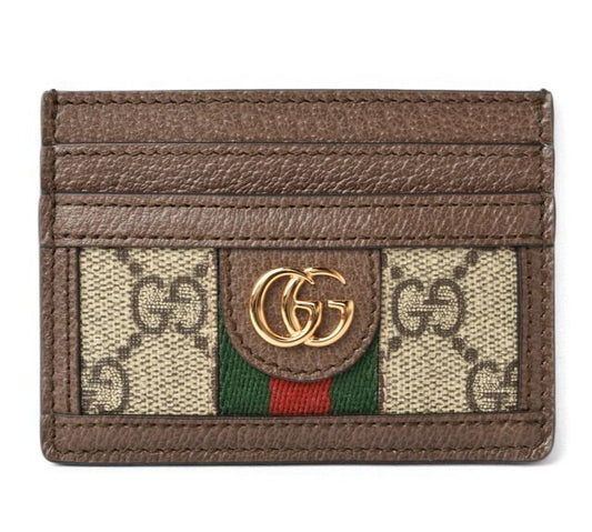 Gucci Unused Card Case Business Card Holder Gucci Beige Brown 5523159 96iwg