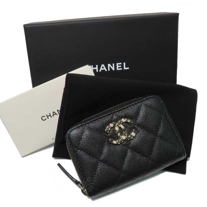 Chanel Matelasse Bijoux-zip Coin Case Black Gold Hardware Ap3607