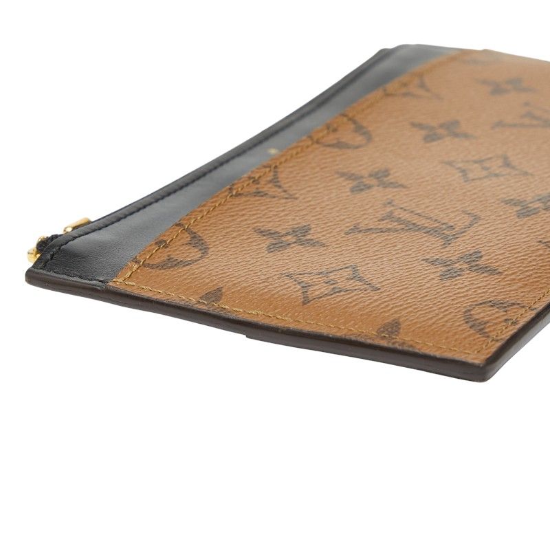 Louis Vuitton Monogram Reverse Slim Purse M80390 Brown Black PVC Leather Women