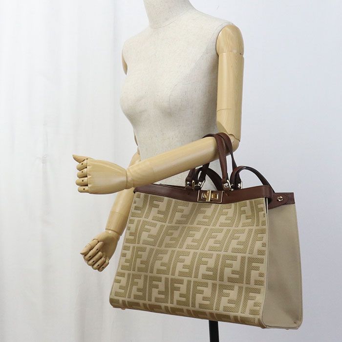 Fendi Ecks Tote Peekaboo Fe88316 Tote Bag Jacquard Ecks Tote Women's