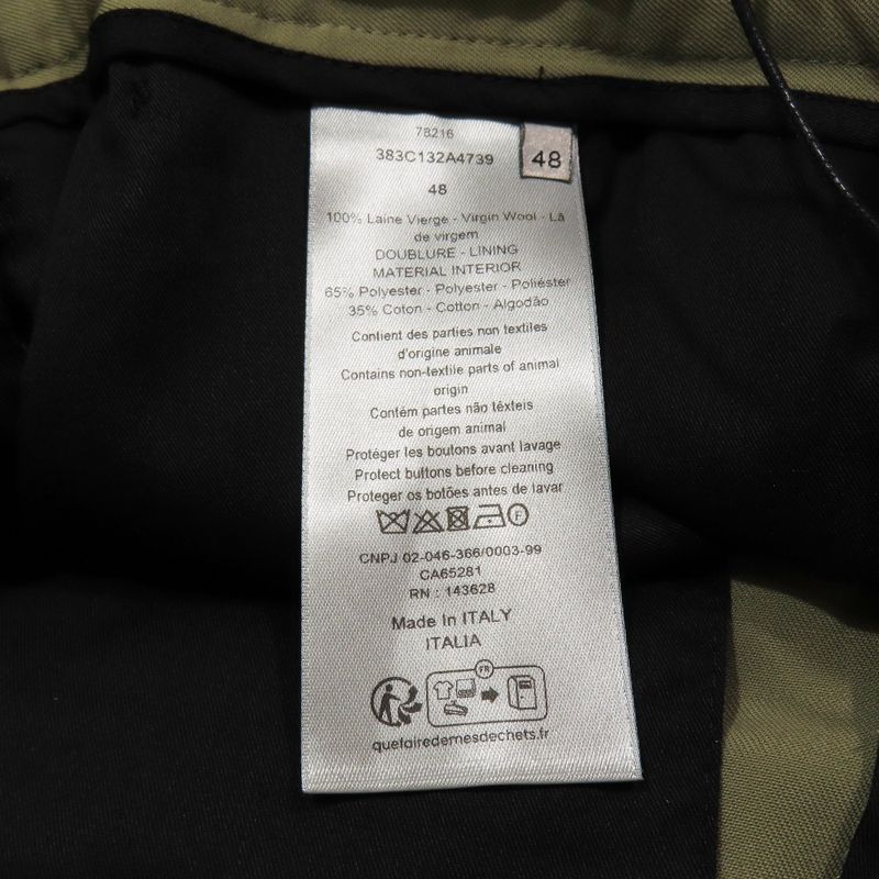 Unused 23SS DIOR Bermuda Shorts Tuck Slacks Half Pants Inside Out Waist Wool 48
