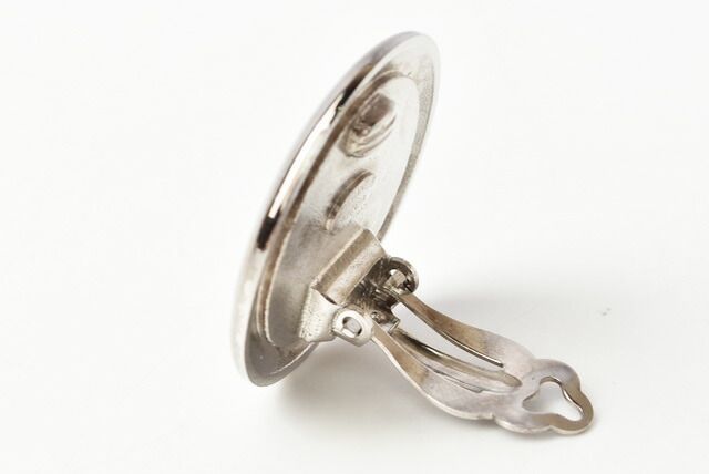 Chanel Preowned Earrings Vintage Chanel Coco Mark Circle Gold Black Silver