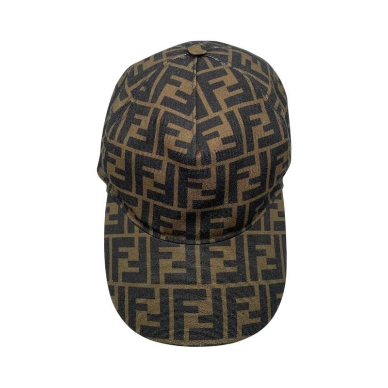 Fendi Hat Ff Jacquard Baseball Cap Fxq768 A660 Logo Brown Fendi