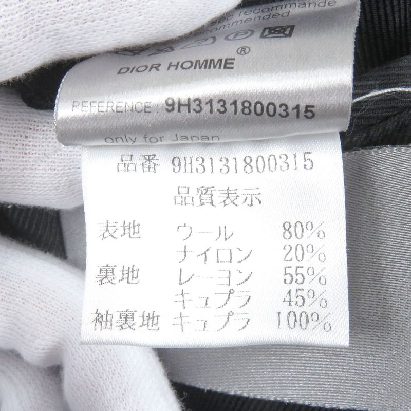 DIOR Homme DIOR Homme 9h313180035 Wool Wrapped Coat Chester Coat Black 44 Made