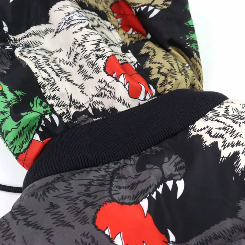 Gucci 526428 Panther DOWN Jacket Angry Panther Hooded Double Zip Down Jacket