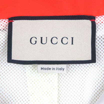 Gucci 693017 Interlocking G Back Print Zip Up Track Jacket Beige Orange S