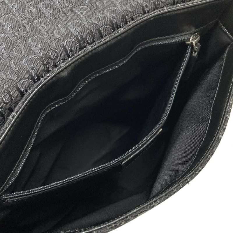 Dior/christian Dior Shoulder Bag Street Chictrotter Black And Gray Leather