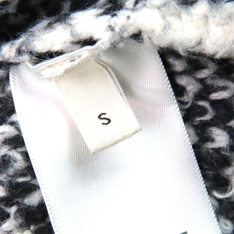 Celine 2af46974t Surf Style Argyle Boxy Crewneck Long Sleeve Knit Black White S