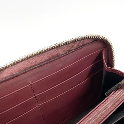 Gucci GG Blooms Round Zipper Leather X PVC Beige Wallet Silver