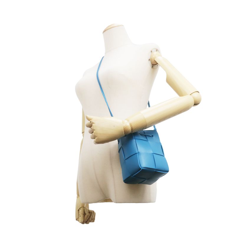 Bottega Veneta Cassette Mini Crossbody Shoulder Bag Bucket Bag Blue -