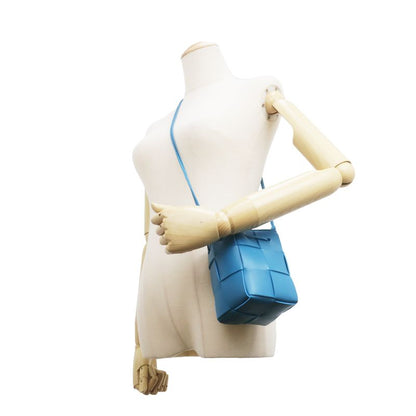 Bottega Veneta Cassette Mini Crossbody Shoulder Bag Bucket Bag Blue -