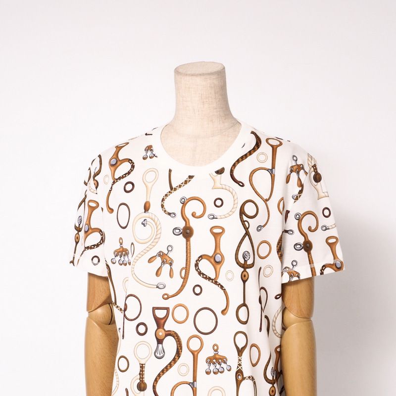 2024ssHermes Dress Size 40 Panoply De Cuir Deer Print Dress Made In