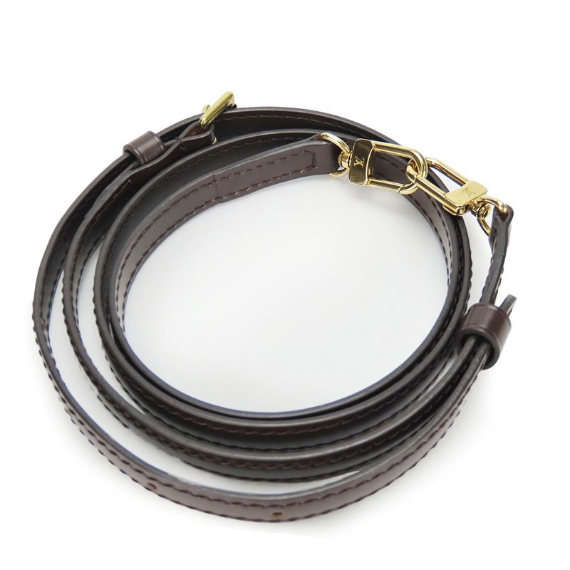 Louis Vuitton Shoulder Strap Leather Brown Gold Hardware For Damier Accessories