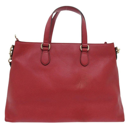 Gucci Bamboo Tassel 449643 Leather Bamboo Red 2way Handbag Red 0910 Gucci