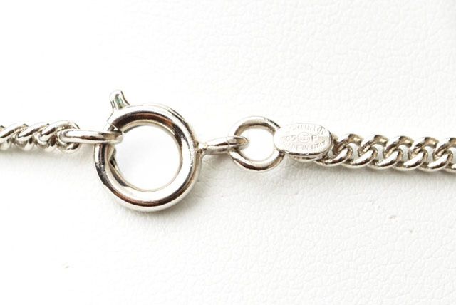 Chanel Necklace Pendant Chanel Coco Mark Rhinestone Black Silver 05A