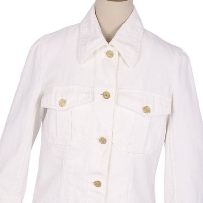 Celine Jacket Denim Jacket Seventh Sleeve White Deni