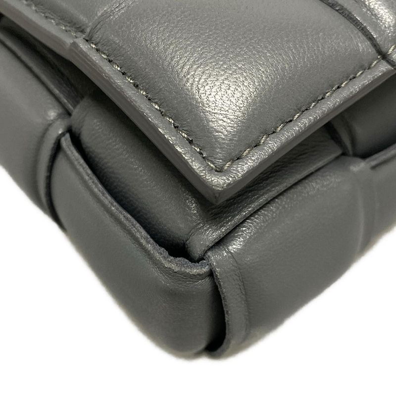 Bottega Veneta Shoulder Bag Padded Cassette 591970 Gray Lambskin