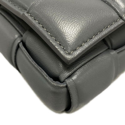 Bottega Veneta Shoulder Bag Padded Cassette 591970 Gray Lambskin