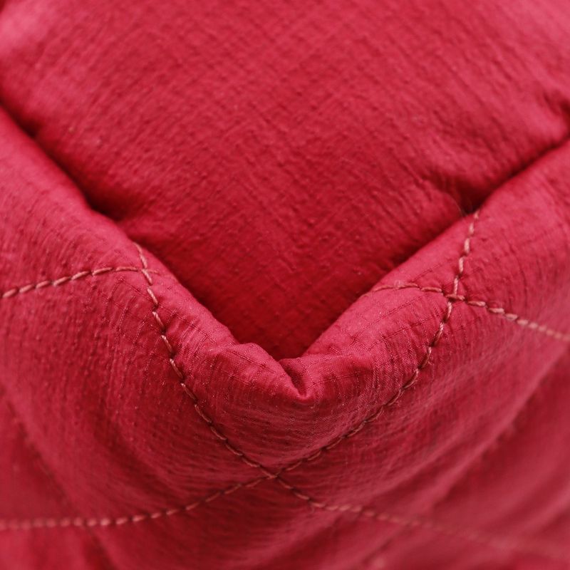 Chanel Coco Mark Matelasse Nylon Red Women's Backpack/daypack