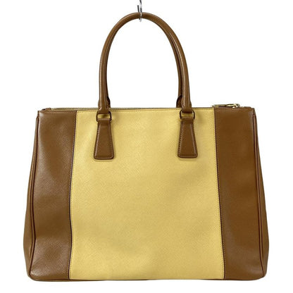 Prada Tote Bag Galleria Large Bag (ladies) Yellow And Brown Leather