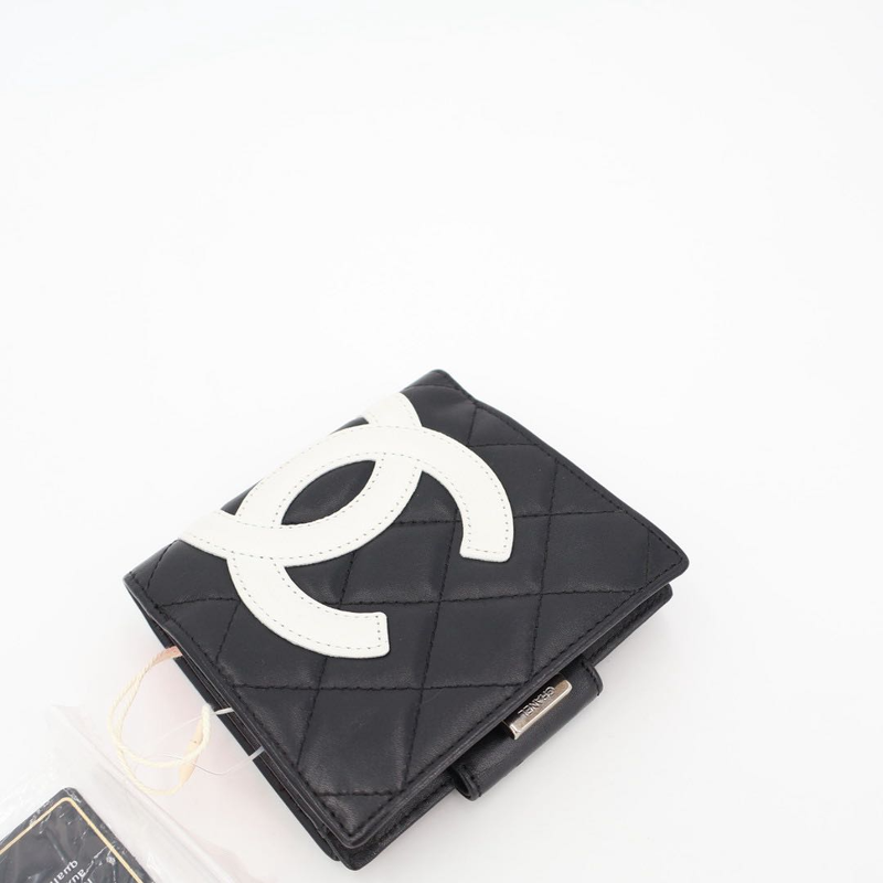 Chanel Cambon Line Bifold Wallet With Coin Purse Leather Ladies