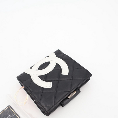 Chanel Cambon Line Bifold Wallet With Coin Purse Leather Ladies