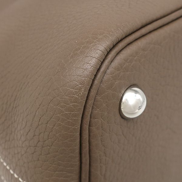 Hermes 2-Way Bag Bolide 31 Taurillon Clemence Etoupe Silver Hardware Glazed