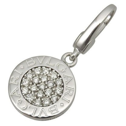 Bvlgari Diamond Pendant Top 18K White Gold 750 White Gold Diamond Charm