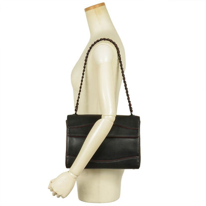 Chanel Chain Shoulder Bag Lambskin Black 7 Figures 6 Units Coco Mark