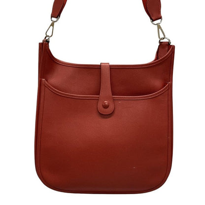 Hermes Shoulder Bag Evelyn Doe GM Rouge Vif Silver Hardware
