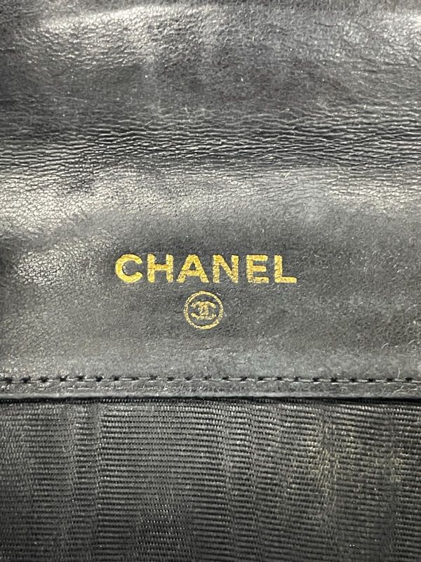 Chanel Coco Mark W Hook Lambskin Bifold Compact Wallet Black Made In France