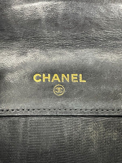Chanel Coco Mark W Hook Lambskin Bifold Compact Wallet Black Made In France