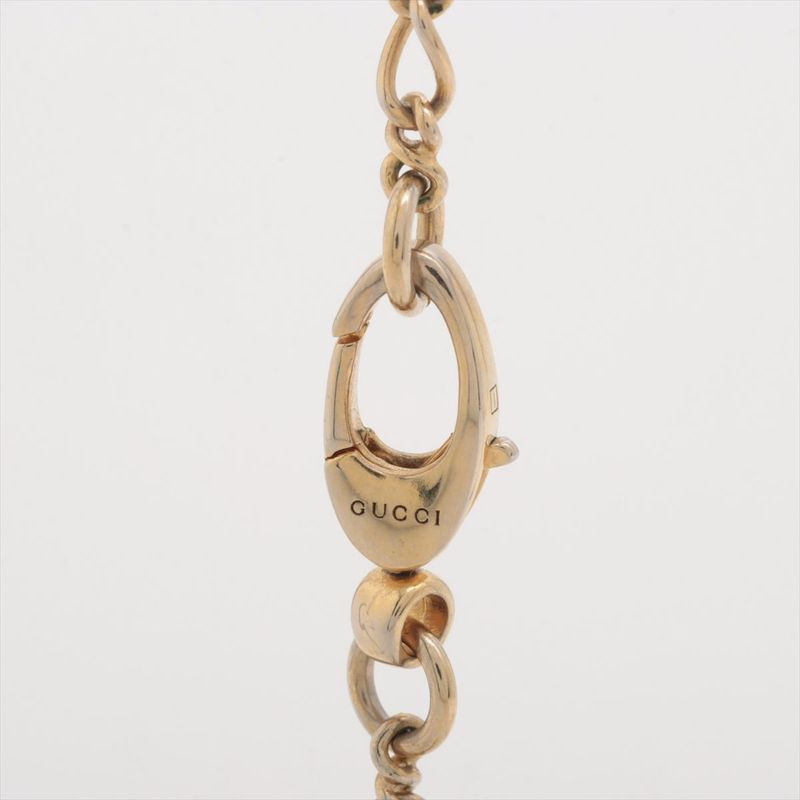 Gucci Michele Lion Head Necklace With GP And Rhinestones Gold Made In Italy