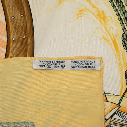 Hermes Carre 90 Vive Le Ven Blow The Wind Beige Multicolor Silk Women Hermes