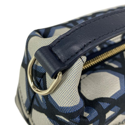 Dior/christian Dior Handbag Diortravel Nomad Pouch Navy And Beige Leather