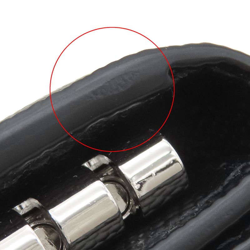 Saint Laurent Key Case Logo Leather Black Silver Hardware Black Key Case