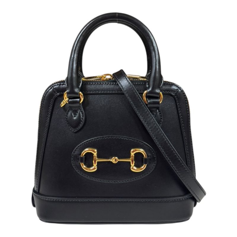 Gucci Horsebit 1955 Shoulder Bag Leather 640716 Black Ladies Gucci
