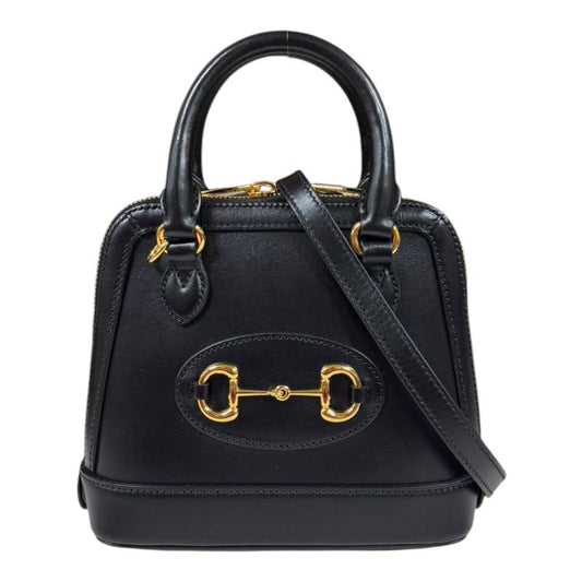 Gucci Horsebit 1955 Shoulder Bag Leather 640716 Black Ladies Gucci