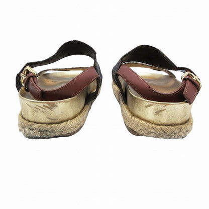 Louis Vuitton Monogram Flat Sandals Espadrille Back Strap 37 23.5cm (9.25in)