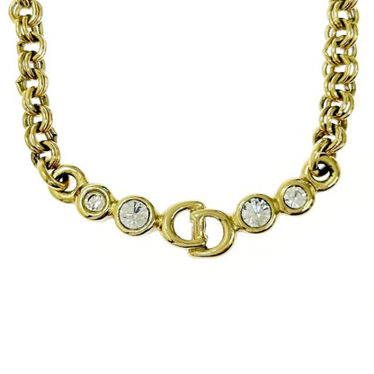 Christian Dior GP Rhinestone CD Logo Necklace Women 372433 Necklace