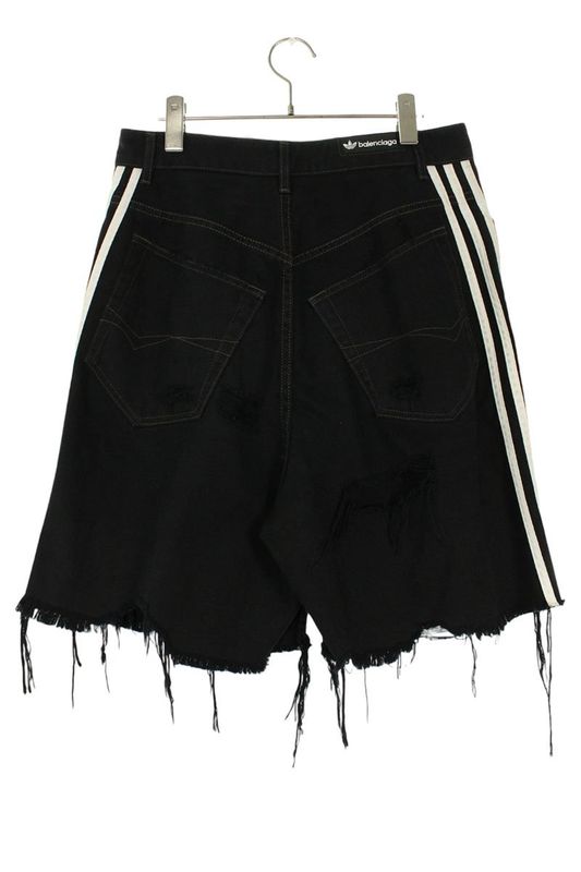 Balenciaga X Adidas 724840 Tnw54 Sideline Baggy Denim Half Pants Men's XS