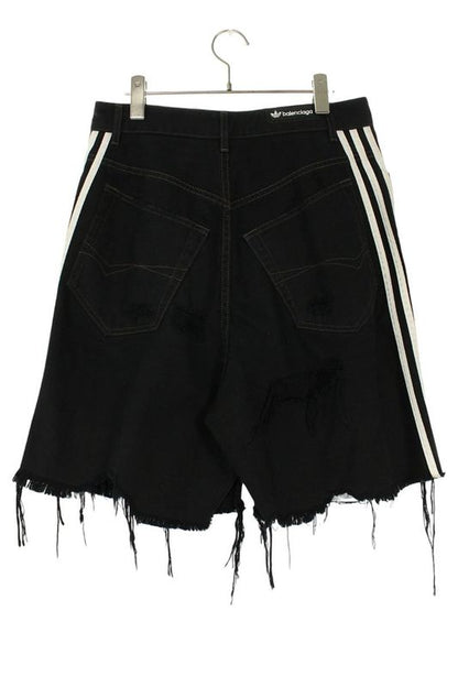 Balenciaga X Adidas 724840 Tnw54 Sideline Baggy Denim Half Pants Men's XS