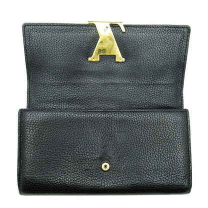 Louis Vuitton Portefeuille Capucines M61248 Taurillon Leather Women Noir Black