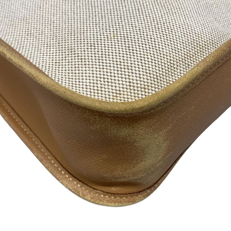 Hermes Shoulder Bag Vespa PM Beige And Brown Gold Hardware Leather