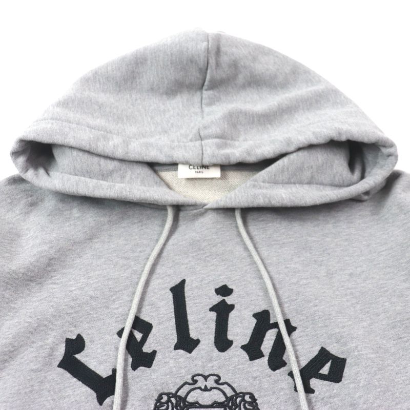 Celine Ry08m670q 100% Cotton Gothic Print Embroidery Loose Hoodie Pullover