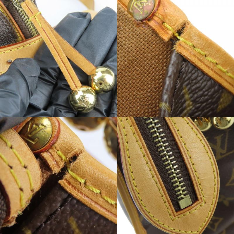 Louis Vuitton Tote Bag Popincourt O M40007 Monogram Nubuck Brown Gold Hardware