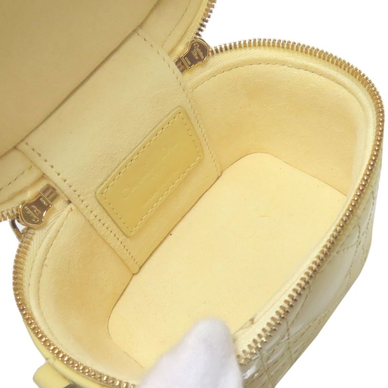 Christian DIOR Micro Vanity Mini Bag 2WAY Handbag Enamel Women